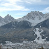 Mount Baranci and San Candido in winter